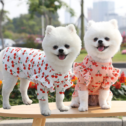 Cherry Print Dog Shirt