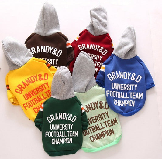 Football Style Dog Hoodie