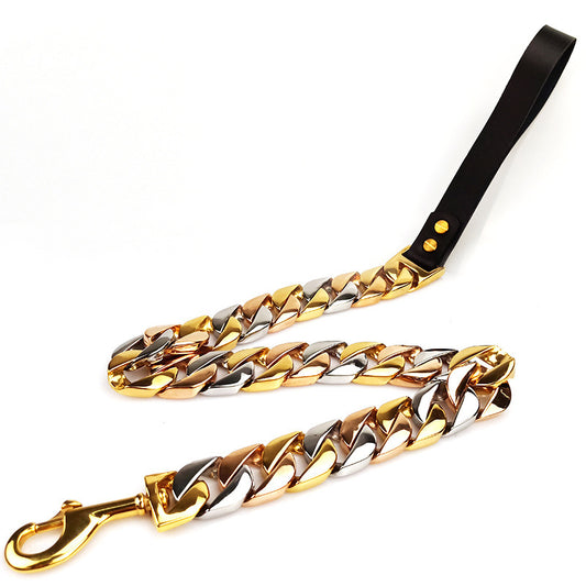 Gold Stainless Steel Dog Leash